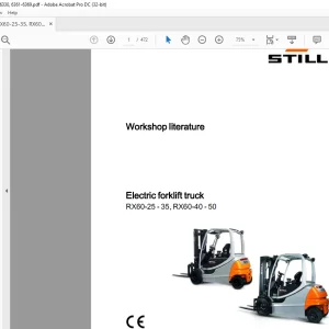 STILL STED Electric forklift truck RX60-25 - 35, RX60-40 - 50 Workshop Manual  - PDF DOWNLOAD