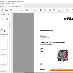 STILL STED FORKFILT LPG engine, VW 3.2-litre VR6 (BMF) for Impco LPG system R70-30 R70-35 R70-40 Workshop MANUAL  - PDF DOWNLOAD