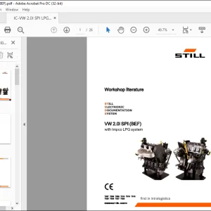STILL STED FORKFILT VW 2.01 SPI (BEF) with Impco LPG system Workshop Manual  - PDF DOWNLOAD