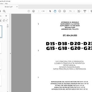 STILL STED FORKLIFT D15-D18-D20-D 23 Gl5-Gl8-G20-G23 Supplement Repair Manual  -  PDF DOWNLOAD