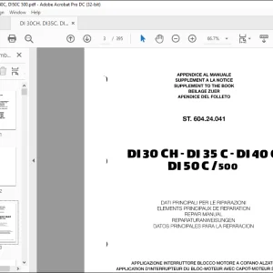 STILL STED FORKLIFT DI 30CH, DI35C, DI40C, DI50C 500 Supplement REPAIR MANUAL - PDF DOWNLOAD