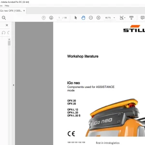 STILL STED FORKLIFT iGo neo Components used for ASSISTANCE mode OPX20 OPX25 OPX-L 12 OPX-L 20 OPX-L 20 S Workshop Manual