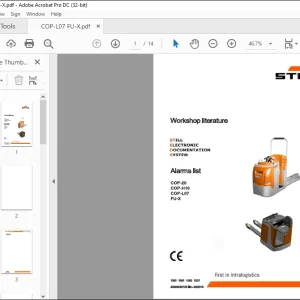 STILL STED Forklift Alarms list COP-20 COP-H10 COP-L07 FU-X Workshop Manual  - PDF DOWNLOAD