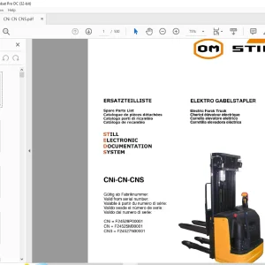 STILL STED Forklift CNi-CN-CNS Electric pallet truck  Spare Parts List Manual  - PDF DOWNLOAD