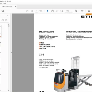 STILL STED Forklift CX-S Horizontal order picker truck Spare Parts List Manual  - PDF DOWNLOAD