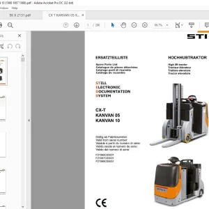 STILL STED Forklift CX-T KANVAN 05 KANVAN10 High lift tractor Spare Parts List Manual - PDF DOWNLOAD