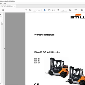 STILL STED Forklift Diesel LPG forklift trucks R70-40 R70-45 R70-50 workshop Manual  - PDF DOWNLOAD