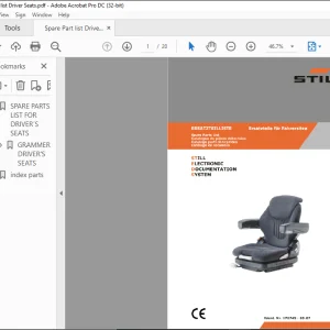 STILL STED Forklift Driver Seats Spare Parts List Manual  - PDF DOWNLOAD
