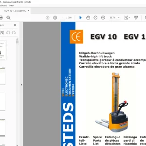 STILL STED Forklift EGV 10 EGV 12 Walkle high lift truck Spare Parts List Manual - PDF DOWNLOAD
