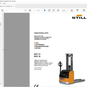 STILL STED Forklift EGV14 EGV16 Spare Parts List Manual - PDF DOWNLOAD