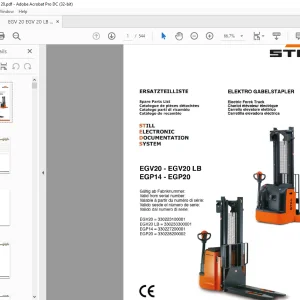 STILL STED Forklift EGV20 - EGV20 LB EGP14 - EGP20 Electric Fork Truck Spare Parts List Manual - PDF DOWNLOAD