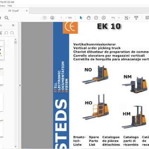 STILL STED Forklift EK 10 Vertical order picking truck Spare Parts List Manual  - PDF DOWNLOAD