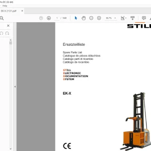 STILL STED Forklift EK-X High lift tractor Spare Parts List Manual 2131-2133  - PDF DOWNLOAD