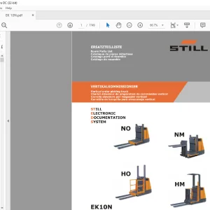 STILL STED Forklift EK10N Vertical order picking truck Spare Parts List Manual - PDF DOWNLOAD