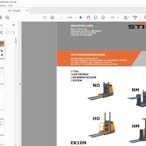 STILL STED Forklift EK10N Vertical order picking truck Spare Parts List Manual - PDF DOWNLOAD