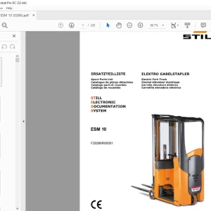 STILL STED Forklift ESM 10 Electric Fork Truck Spare Parts List Manual - PDF DOWNLOAD