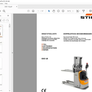 STILL STED Forklift EXD 18 Two level high-lift truck Spare Parts List Manual - PDF DOWNLOAD