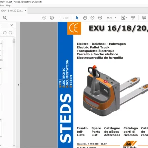STILL STED Forklift EXU 16 18 20 22 Electric Pallet Truck Spare Parts List Manual - PDF DOWNLOAD