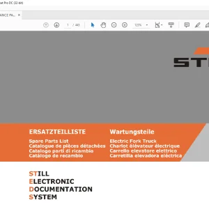 STILL STED Forklift Electric Fork Truck MAINTENANCE PARTS MANUAL - PDF DOWNLOAD