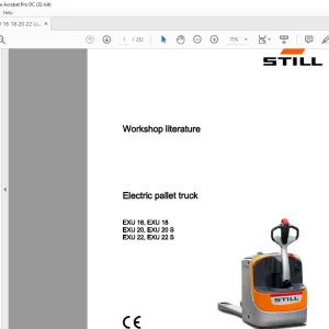 STILL STED Forklift Electric pallet truck EXU 16, EXU 18 EXU 20, EXU 20 S EXU 22,  workshop Manual - PDF DOWNLOAD