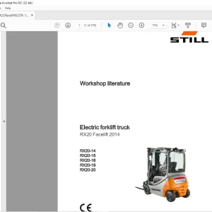 STILL STED Forklift Electric trucks Facelift 2014, RX20-14 RX20-15 RX20-16 RX20-18 RX20-20 Workshop Manual - PDF DOWNLOAD
