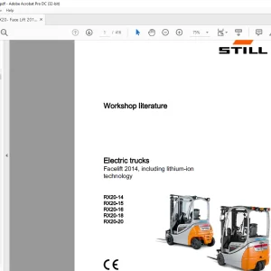 STILL STED Forklift Electric trucks Facelift 2014, including lithium-ion technology RX20-14 RX20-15 RX20-16 RX20-18 RX20-20 Workshop Manual - PDF DOWNLOAD