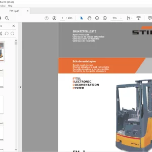 STILL STED Forklift FM I  Reach mast stacker Spare Parts List Manual - PDF DOWNLOAD