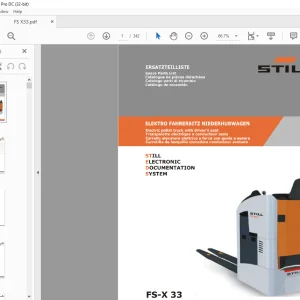 STILL STED Forklift FS-X 33 Electric pallet truck with driver's seat Spare Parts List Manual - PDF DOWNLOAD