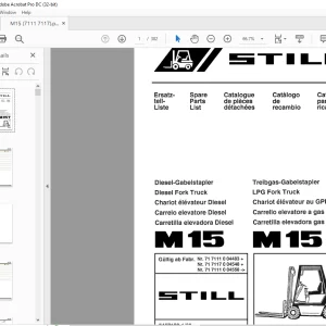 STILL STED Forklift M15 Diesel Fork Truck M15T LPG Fork Truck Spare Parts List Manual - PDF DOWNLOAD