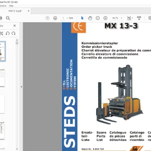 STILL STED Forklift MX 13-3 Order picker truck Spare Parts List Manual  - PDF DOWNLOAD