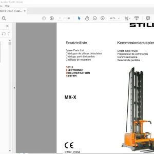 STILL STED Forklift MX-X Order picker truck Spare Parts List Manual 2332-2334 - PDF DOWNLOAD