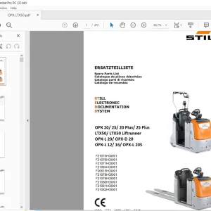 STILL STED Forklift OPX 20 25 20 Plus 25 Plus L TX50 LTX50 Liftrunner OPX-L 20 OPX-D 20 OPX-L 12 16OPX-L 20S Spare Parts List Manual - PDF DOWNLOAD