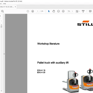 STILL STED Forklift Pallet truck with auxiliary lift EXU-H 18 EXU-H 20 workshop Manual - PDF DOWNLOAD
