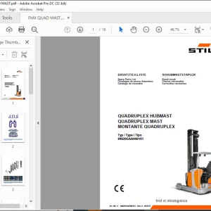 STILL STED Forklift QUADRUPLEX HUBMAST Reach truck Workshop Manual  - PDF DOWNLOAD