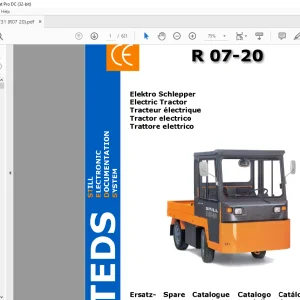 STILL STED Forklift R 07-20 Electric Tractor Spare Parts List Manual - PDF DOWNLOAD