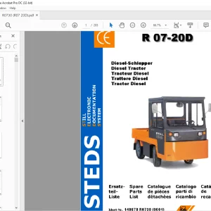 STILL STED Forklift R 07-20D Diesel Tractor Spare Parts List Manual (R2008-R2014) -  PDF DOWNLOAD
