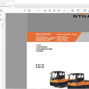 STILL STED Forklift R 07-25 R 08-20 Electric Tractor Spare Parts List Manual  - PDF DOWNLOAD