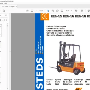 STILL STED Forklift R20-15 R20-16 R20-l8 R20-20 Electric Fork Truck Spare Parts List Manual (R2008-R2014) - PDF DOWNLOAD