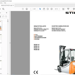STILL STED Forklift RX20-14 RX20-16 RX20-18 RX20-20 Electric Fork Truck Spare Parts List Manual - PDF DOWNLOAD