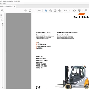 STILL STED Forklift RX60-25 RXG0-25 600 RX60-25 L 600 RX60-30 RXG0-30 600 RX60-30L 600 RX60-35 Electric Fork Truck Spare Parts List Manual  - PDF DOWNLOAD