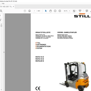 STILL STED Forklift RX70-16 D RX70-18 D RX70-20 D Spare Parts List Manual  - PDF DOWNLOAD