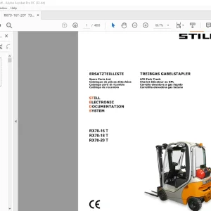 STILL STED Forklift RX70-16 T RX70-18 T RX70-20 T LPG Fork Truck Spare Parts List Manual  - PDF DOWNLOAD
