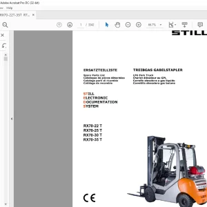 STILL STED Forklift RX70-22 T RX70-25 T RX70-30 T RX70-35 T LPG Fork Truck Spare Parts List Manual  - PDF DOWNLOAD