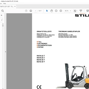 STILL STED Forklift RX70-22 T RX70-25 T RX70-30 T RX70-35 T LPG Fork Truck Spare Parts List Manual - PDF DOWNLOAD