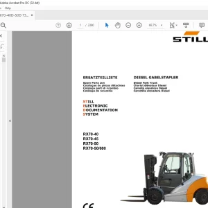 STILL STED Forklift RX70-40 RX70-45 RX70-50 RX70-50 600 Spare Parts List Manual  - PDF DOWNLOAD