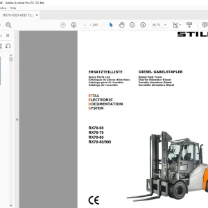 STILL STED Forklift RX70-60 RX70-70 RX70-80 RX70-80 900 Diesel Fork Truck Spare Parts List Manual  -  PDF DOWNLOAD