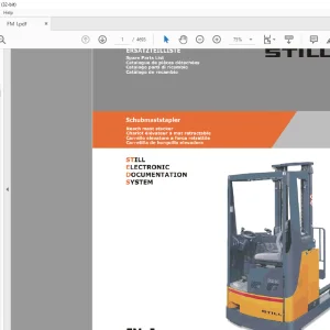 STILL STED Forklift Reach mast stacker FM I  Spare Parts List Manual  - PDF DOWNLOAD