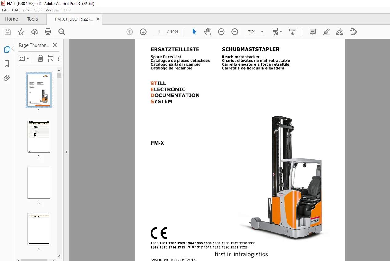 STILL STED Forklift Reach mast stacker FM-X Spare Parts List Manual (1900 1922) - PDF DOWNLOAD - Image 3