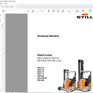 STILL STED Forklift Reach trucks FM-X, FM-X N, FM-X W, FM-X EW, FM-X SE, Li-ion FM-X-10 FM-X-12 FM-X-14 FM-X-17 FM X-20 FM-X-20 HD FM-X-25 Workshop Manual - PDF DOWNLOAD