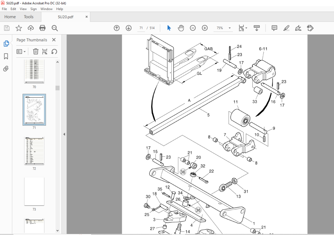 STILL STED Forklift SU 20 Low-lift platform truck Spare Parts List ...